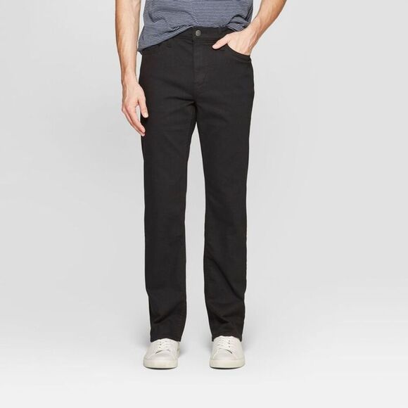 Goodfellow & Co -  Men's Mid Rise Straight Leg Straig Solid Black - Picture 1 of 3